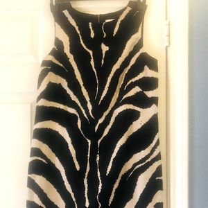 Loft Animal Print Cotton Shift Dress 60’s Mad Men Style